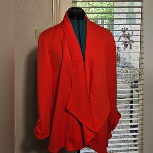 Vibrant Orange Open Front Cardigan XL